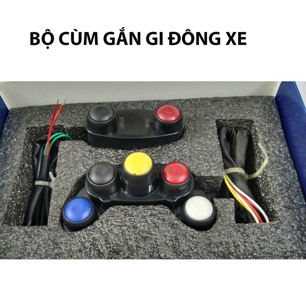 Cùm Công Tắc 2, 5 Nút Nhấn Ducati On/Off Passing Chế Đèn Còi Cho Xe Máy, Xe Điện