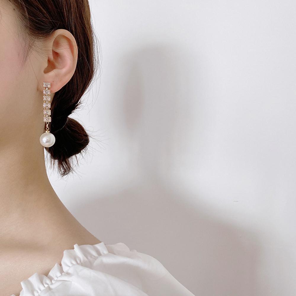 Bông Tai Mạ Bạc 925 Dáng Dài Hình Học Thời Trang Cho Nữ