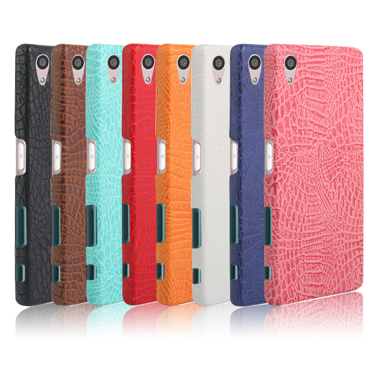 Sony Xperia Z5 E6603 E6633 E6653 E6683 Dual Casing Fashion Crocodile Pattern Hard PC PU Leather Back Cover Hard Plastic Case Phone Cover