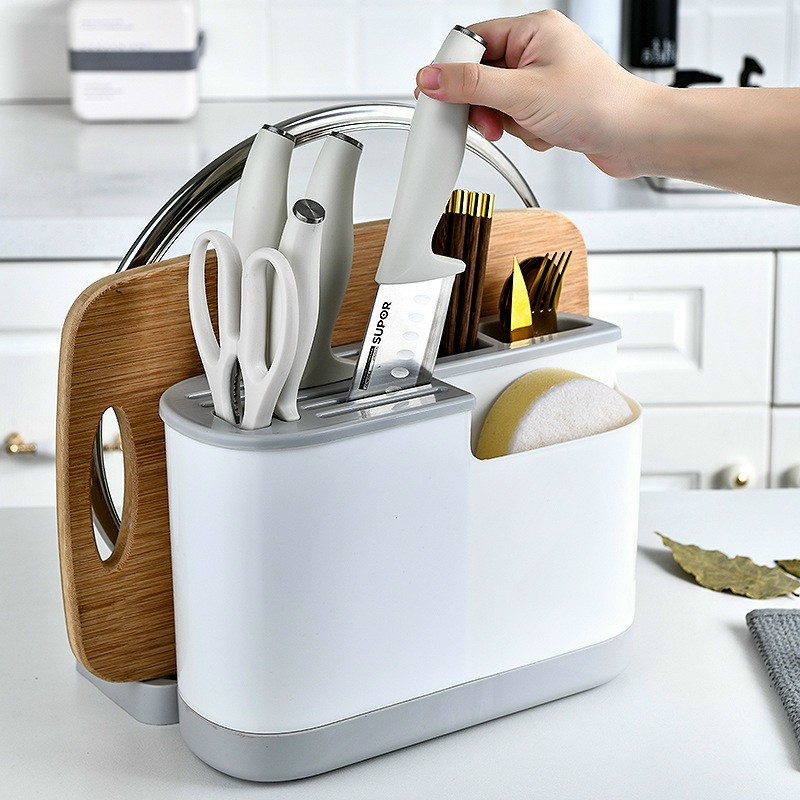 Giá kệ để dao thớt, ống đựng đũa đa năng để bàn tiện dụng kiểu dáng hiện đại