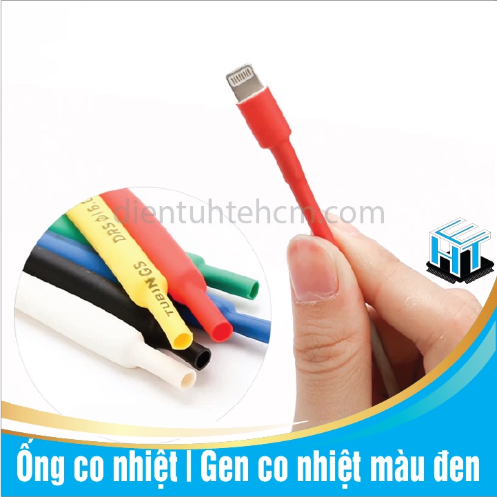 Gen co nhiệt bọc cách điện màu đen nhiều kích thước
