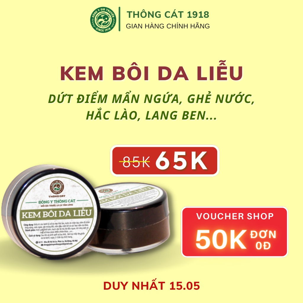 Kem bôi da liễu, dứt điểm ghẻ lở, ghẻ nước, nấm da, hắc lào Đông y gia truyền Thông Cát HIỆU QUẢ SAU 3 LẦN SỬ DỤNG