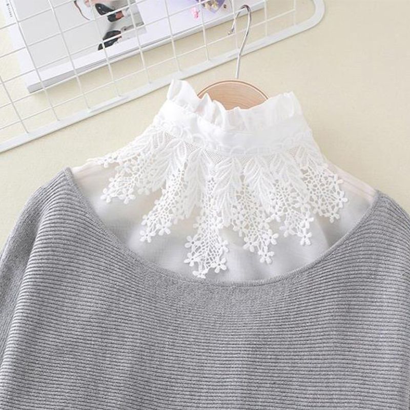Cổ Áo Giả Đứng Phối Ren Thời Trang Cho Nữ
