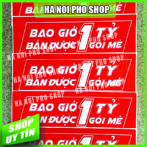 Combo 4 tem chữ &quot;Bao Giờ Bán Được 1 Tỷ Gói Mè&quot;, kích thước lớn, chống nước, Bền Đẹp.T.Kế bởi Hà Nội Phố Xe Tải