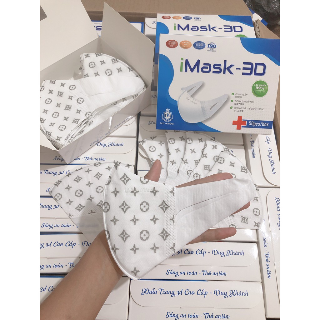 [Hộp 50c] Khẩu Trang Họa Tiết 3D Mask Duy Khánh(iMask) Kháng Khuẩn Chính Hãng Công Ty