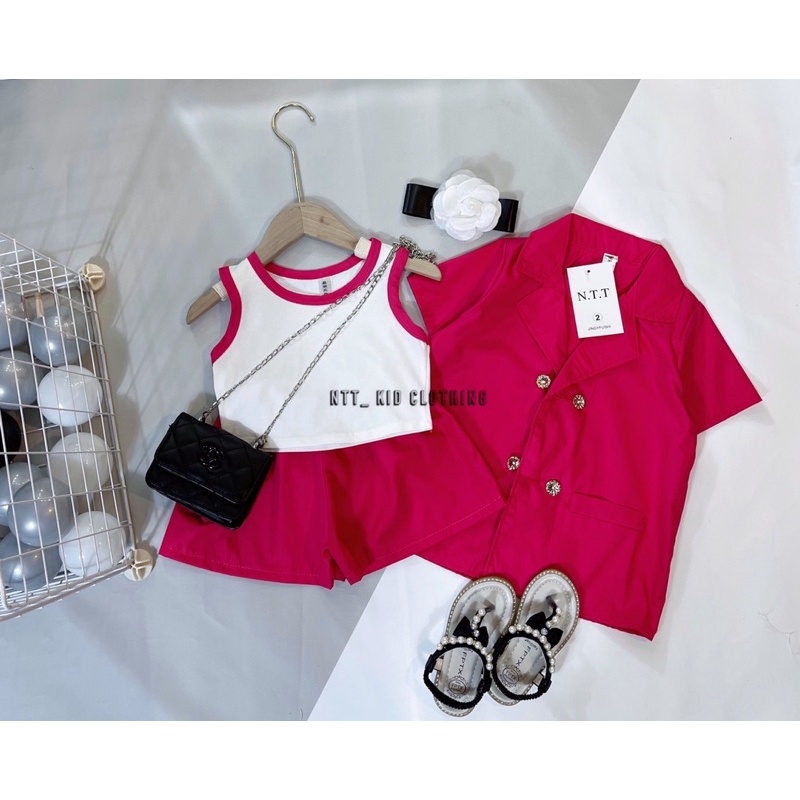 Bộ 3 chi tiết giả vest bé gái