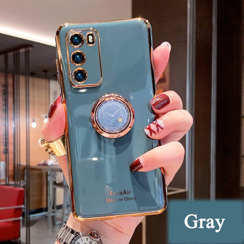 Ốp Điện Thoại TPU Mềm Mạ Điện Có Vòng Đỡ Cho OPPO Realme8 8Pro Realme7 7Pro 7i Realme6 6Pro Realme5 5i C3 3Pro