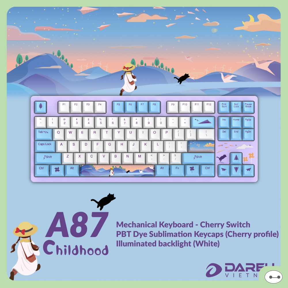 [Mã SKAMSALE03 giảm 10% đơn 200k] BÀN PHÍM CƠ DAREU A87 SUMMER (CHERRY SWITCH)