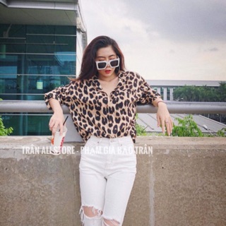 Áo sơ mi lụa vân báo siêu hot hit