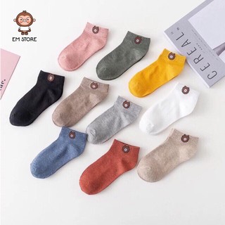 Combo tất gấu cổ ngắn đủ màu emhome