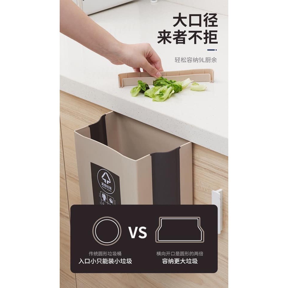 Thùng đựng rác gấp gọn đa năng thông minh treo kẹp cánh tủ bếp,văn phòng hoặc để sàn. Để sau ghế ô tô ( tuyển khách sỉ)