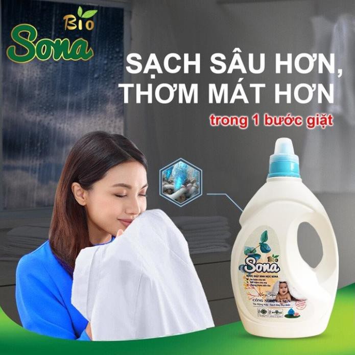 [SIÊU ƯU ĐÃI] Nước Giặt Xả 2 Trong 1 Sona Hương Comfort & Hương Anh Đào 1.8kg, Lưu Hương Bền Lâu, Không Kích Ứng Da