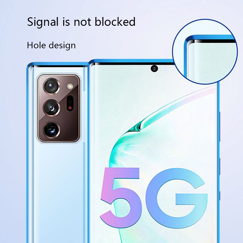 Ốp Điện Thoại Kính Cường Lực Cứng Hai Mặt Nắp Lật Cho Samsung Galaxy Note 20 Ultra Note 20 Note 10 Note 10 Plus Note 10 Lite Note9