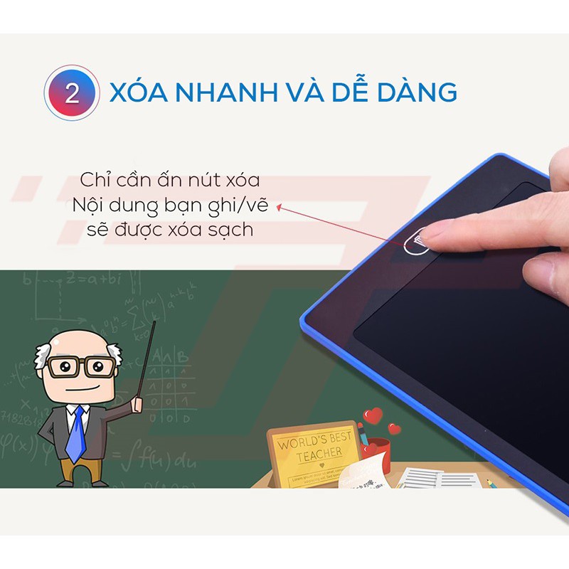 Bảng Viết Bảng Vẽ Điện Tử Thông Minh LCD Tự Động Xóa Thúc Đẩy Tư Duy Sáng Tạo Cho Bé  8.5 inch