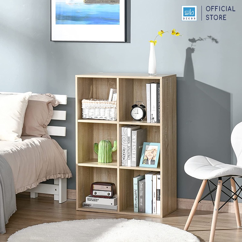 Tủ Sách Gỗ 6 Ngăn Thương Hiệu SIB Decor Kích Thước 97.5 x 65.5 x 30cm
