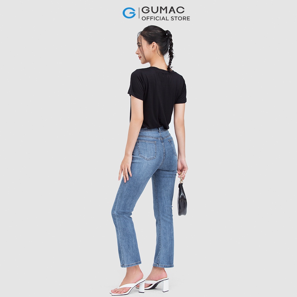 [Mã WABRGUM giảm 10% tối đa 30K đơn 99K] Quần jeans nữ ống loe GUMAC QJC05015 form skiny trẻ trung