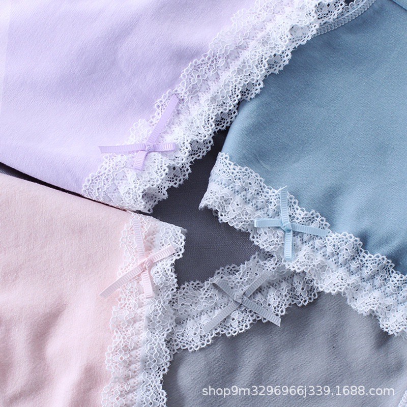 [Đuợc Chọn màu] Quần lót Cotton Viền ren Dễ Thương , Quần chip Nữ mịn mát