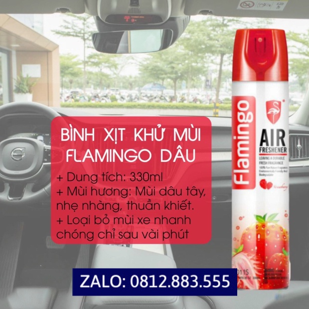 Combo 03 Bình Xịt khử mùi xe ôtô Air Freshener Flamingo F011