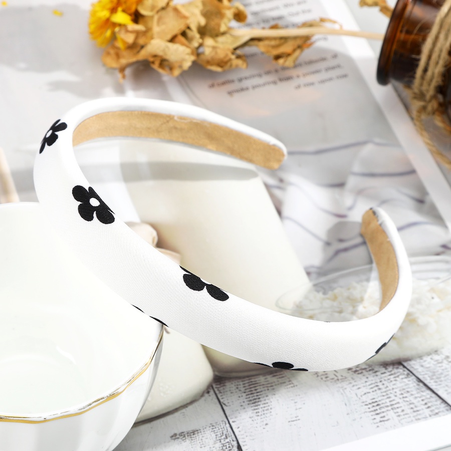 Cài tóc bằng xốp in họa tiết hoa/ chấm bi phong cách Hàn Quốc thanh lịch mới cho nữ