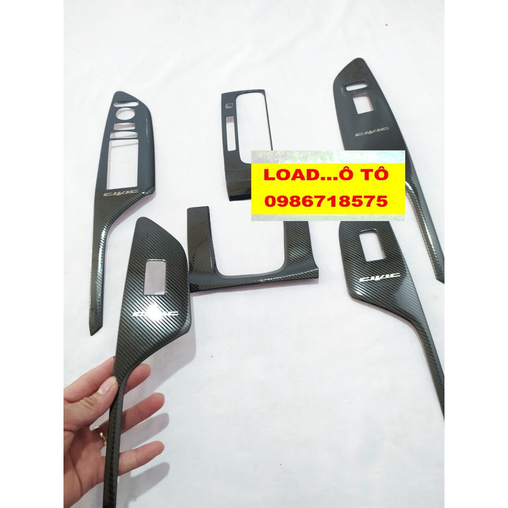 Ốp Nội Thất Honda Civic 2022-2019 Vân Carbon Cao Cấp