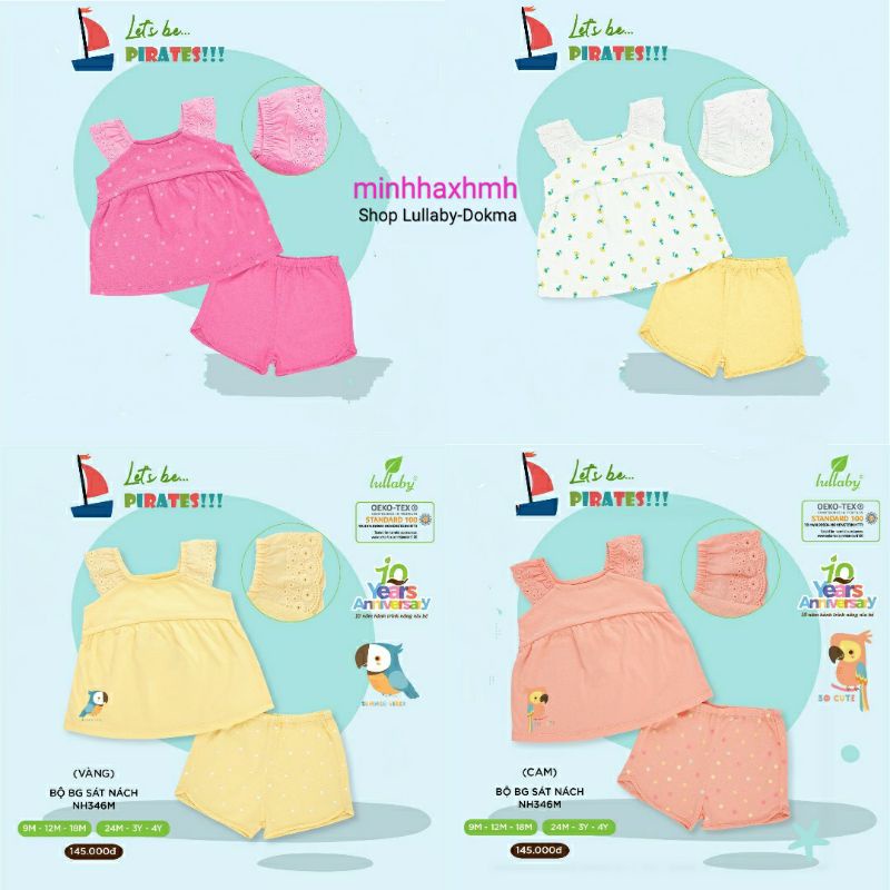 Bộ Bé Gái sát nách Lullaby chất PETTIT (9m-4y)