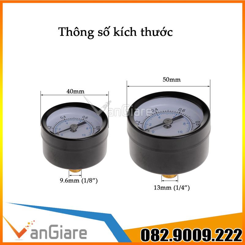 Đồng hồ đo áp suất khí nén, bình CO2 hồ cá, bộ lọc hơi 10kg 16kg D40 D50