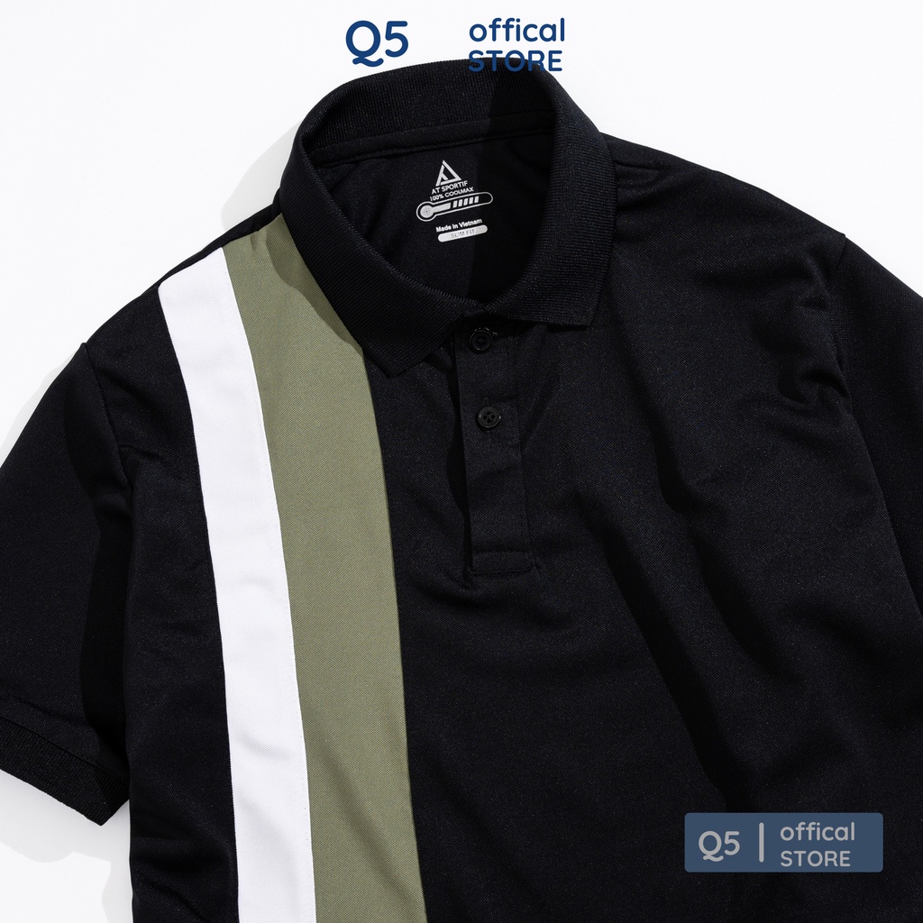 Áo Thun Nam Polo cổ bẻ Q5 vải cá sấu Cotton CVC, chuẩn form, trẻ trung, thanh lịch mã phối dọc