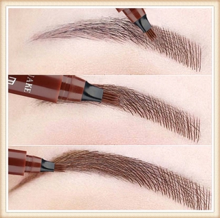 [Hàng mới về] Bút Kẻ Lông Mày Dạng Lỏng Thiết Kế Đầu Cọ 4 Răng Chống Thấm Nước