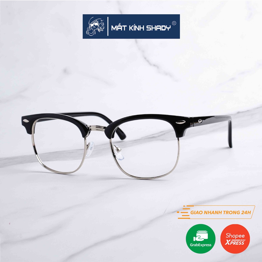 Gọng Kính Hợp Kim Cắt Vành Unisex, Kính mắt nửa vành nam nữ thời trang cắt được mắt cận (tặng kèm hộp đựng kính)