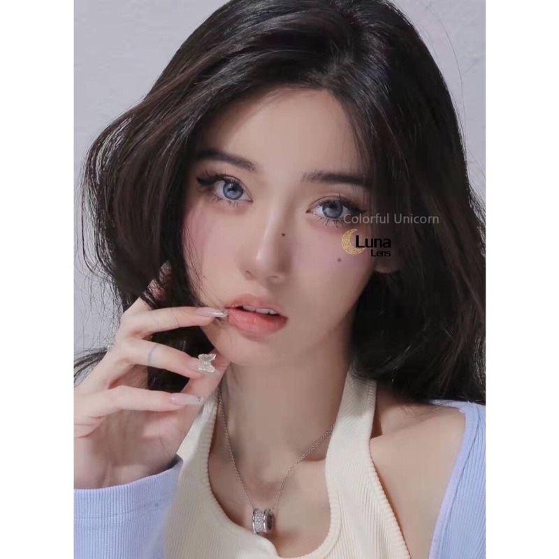 KÍNH ÁP TRÒNG MÀU XANH XÁM DOLLY EYE BLUE SIÊU ÊM SIÊU MỀM NỘI ĐỊA TRUNG QUỐC - CÓ ĐỘ CẬN