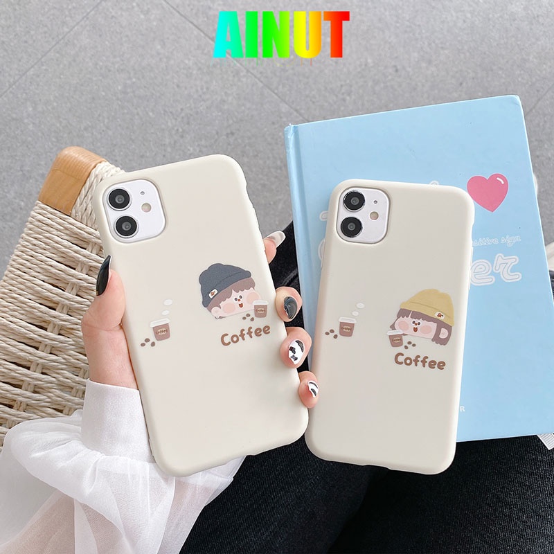 Ốp điện thoại mềm chống rơi vỡ in hình cậu bé cà phê dành cho iPhone 6 6S 7 8 Plus X XS XR XSMAX 11 12 Pro Max AINUT