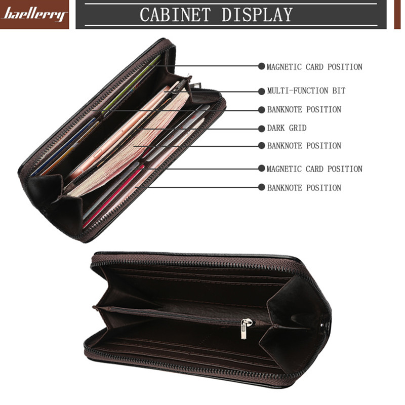 「COD」Baellerry Men's Clutch Bag Business Casual Multi-card Zipper Wallet