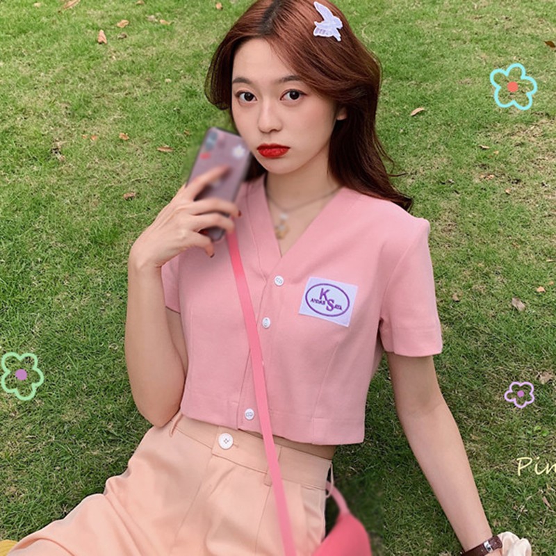 Áo thun lửng dệt len thời trang Hàn Quốc cho nữ