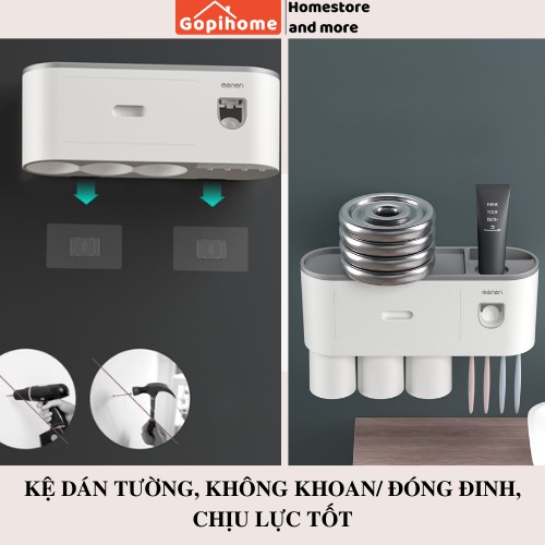 [CHÍNH HÃNG OENON] Bộ nhả kem đánh răng tích hợp nhiều chức năng, kệ để đồ phòng tắm thông minh dễ dàng lắp đặt OENON