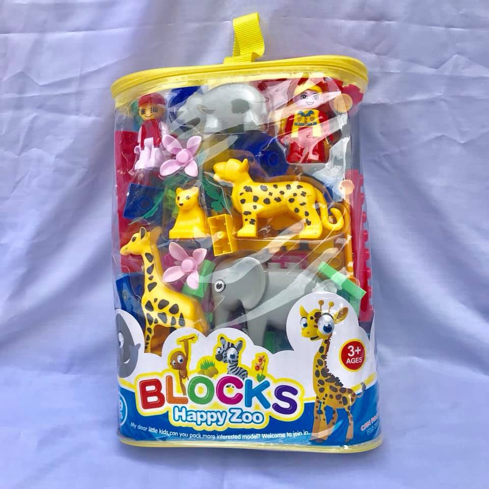 BỘ GHÉP HÌNH VƯỜN THÚ BLOCKS HAPPY ZOO 69 CHI TIẾT –GIA DỤNG RẺ[TIỆN ÍCH VÀ RẺ]