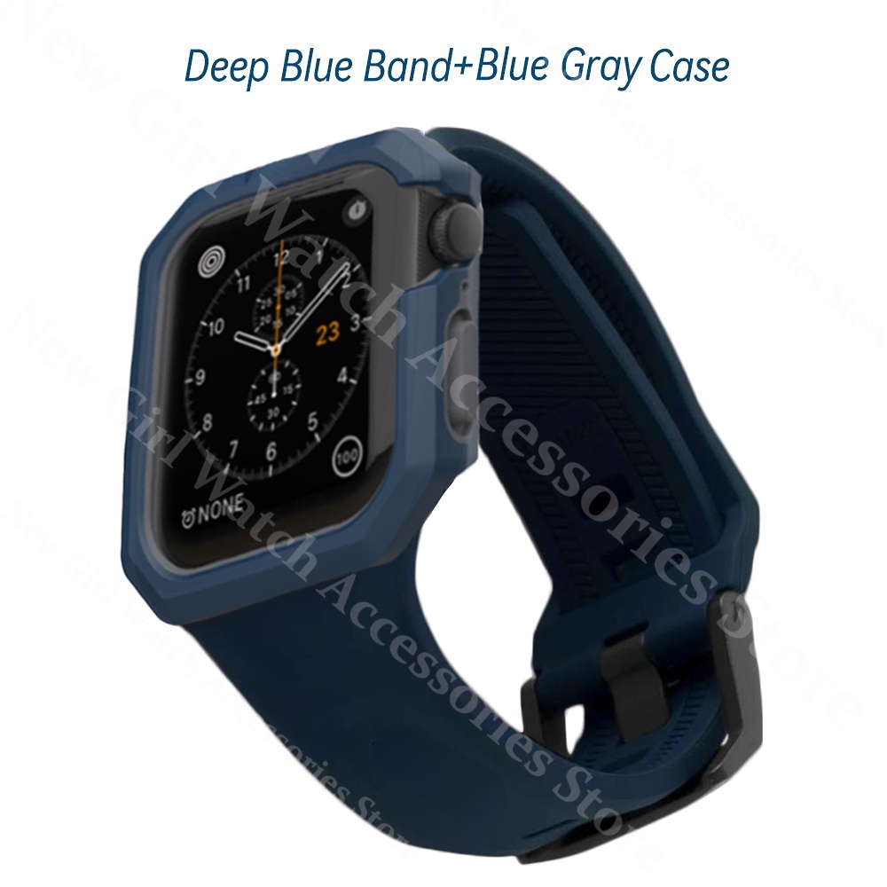 Uag Dây Đeo silicone + Ốp Bảo Vệ Cho Đồng Hồ apple watch 7 SE 6 5 4 3 44mm 42mm 40mm 38mm