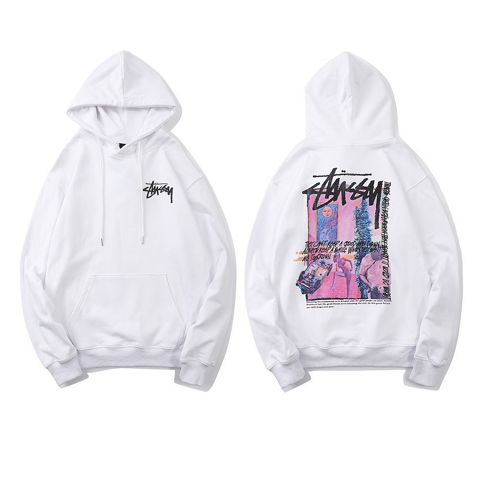 [Best Quality] Áo Hoodie Stussy SS2021, Áo Stussy, chất liệu nỉ da cá, 3 màu Đen, Trắng, Kem BapeVN