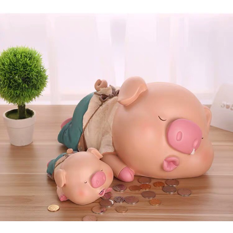 Heo đút lì xì thạch cao, phụ kiện trang trí kệ tủ: 18.7