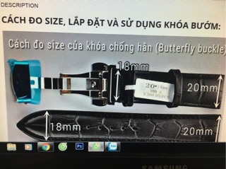 Khoá bướm dây da đồng hồ