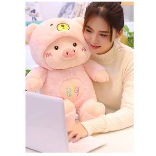 Gấu bông heo pig đội mũ 💥 freeship 💥 gấu bông sóc nhí - gấu bông cao cấp vải nhung mềm mịn