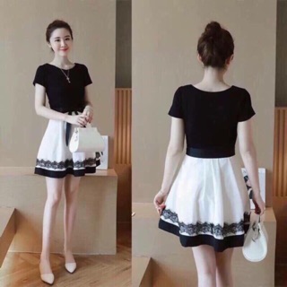Đầm xoè phối ren followshop săn deal quà tặng
