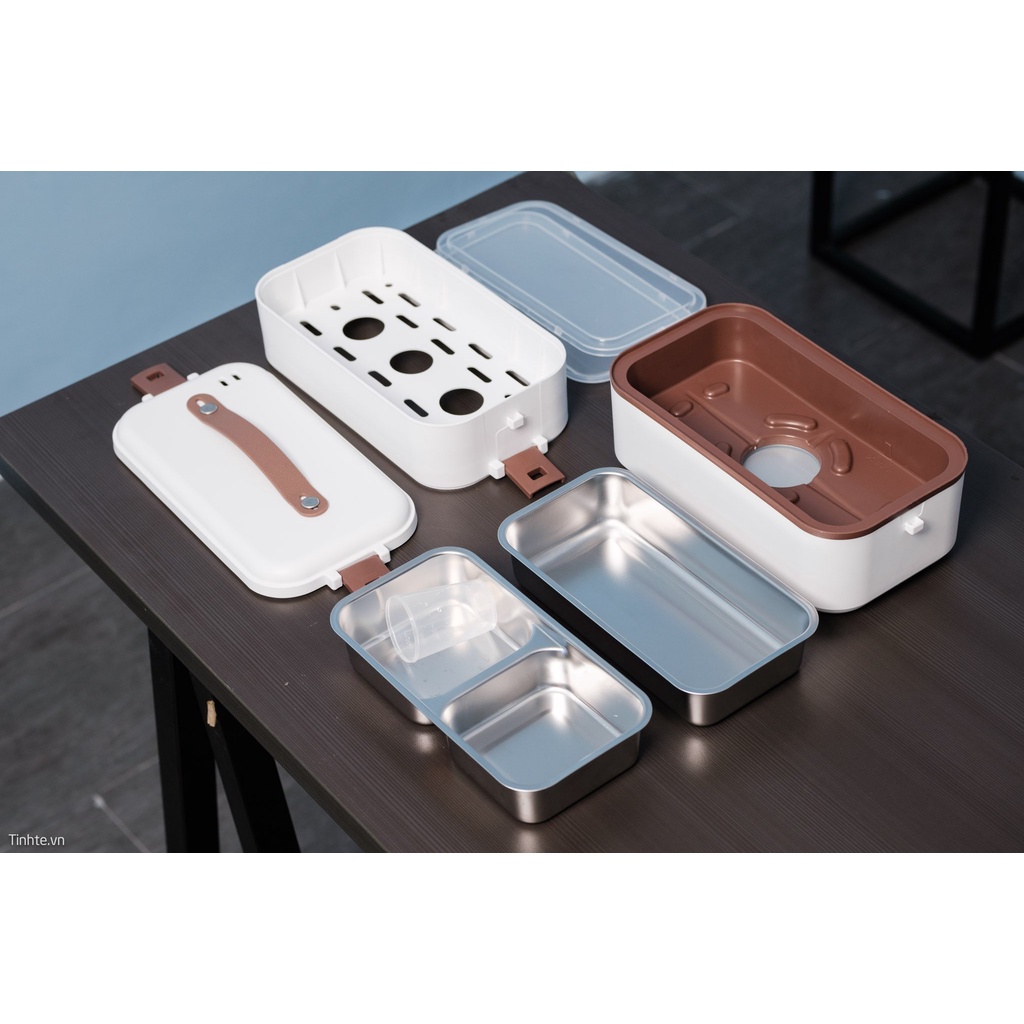 Hộp cơm cắm điện Mocato M601 inox 304 cao cấp, nồi nấu đựng cơm 2 tầng mini văn phòng hâm nóng giữ nhiệt đa năng - TTG