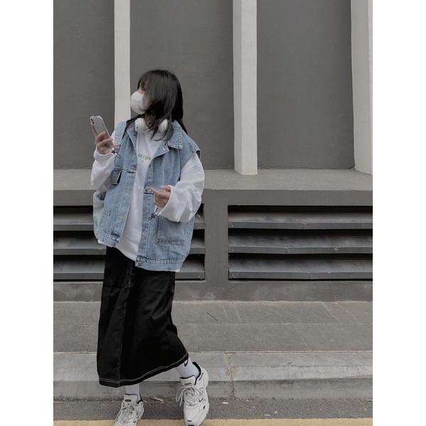 ÁO KHOÁC//GILE BÒ DENIM TÚI HỘP ẢNH THẬT