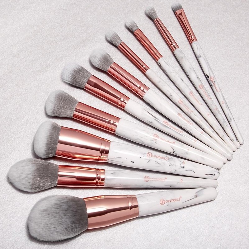 Tặng kèm túi đựng+ Bộ Cọ Dòng Cao Cấp BH Cosmetics Marble Luxe 10 Piece Brush Set