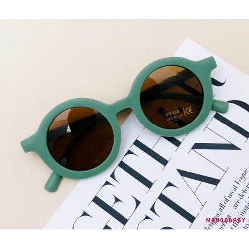 Kính râm tròn chống tia cực tím màu đen cổ điển cho trẻ em