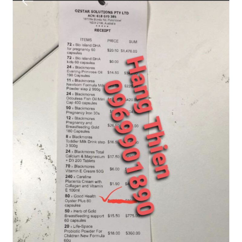 (Đủ bill) Tinh chất hàu Úc Good health Oyster Plus ZinC 60v