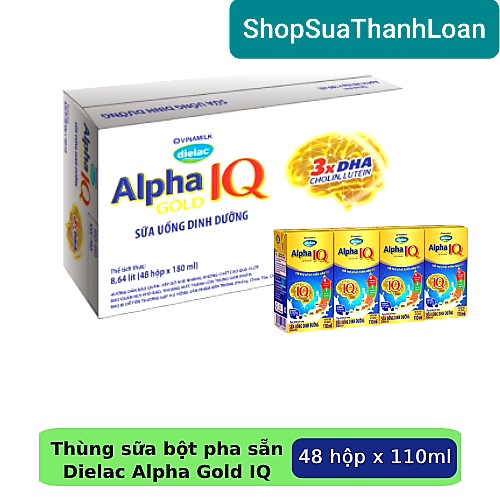 [HSD T8-2022] Thùng 48 Hộp Sữa Bột Pha Sẵn Dielac Alpha Gold IQ 110ml