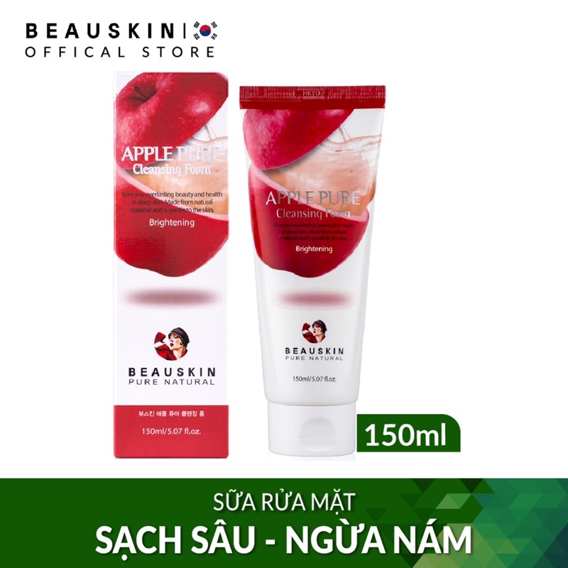 SỮA RỬA MẶT LÀM SẠCH SÂU BEAUSKIN APPLE PURE CLEANSING FOAM