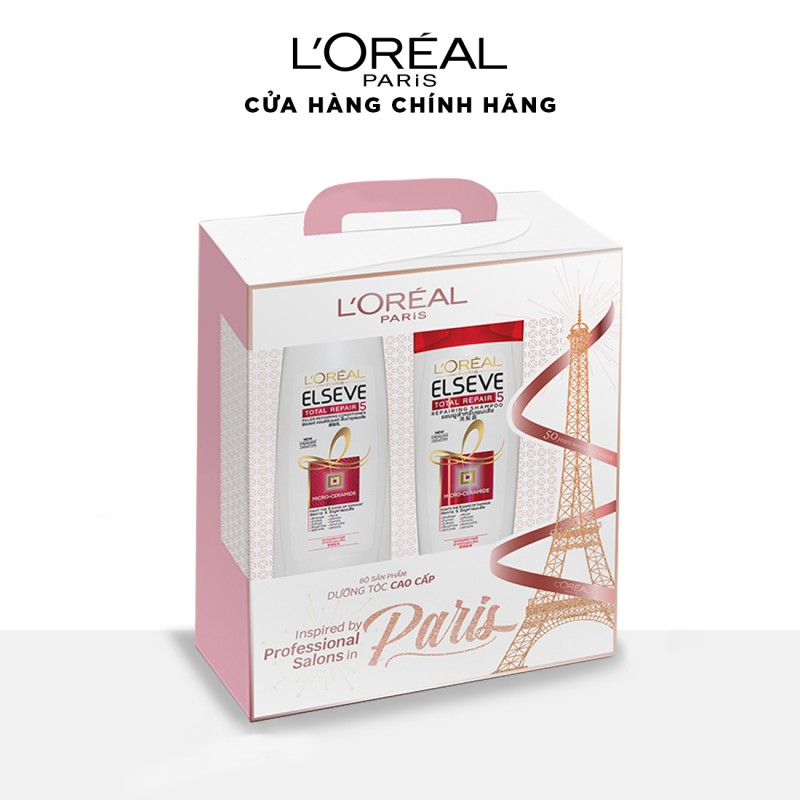 Bộ dầu gội 330ml, dầu xả 325ml phục hồi hư tồn L'Oreal Paris Elseve Total Repair 5 | BigBuy360 - bigbuy360.vn