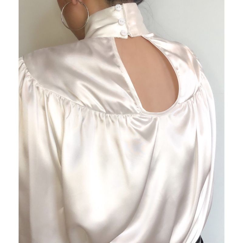 Somi Lụa Cổ Lọ Phong Cách Retro Pháp Sang Trọng